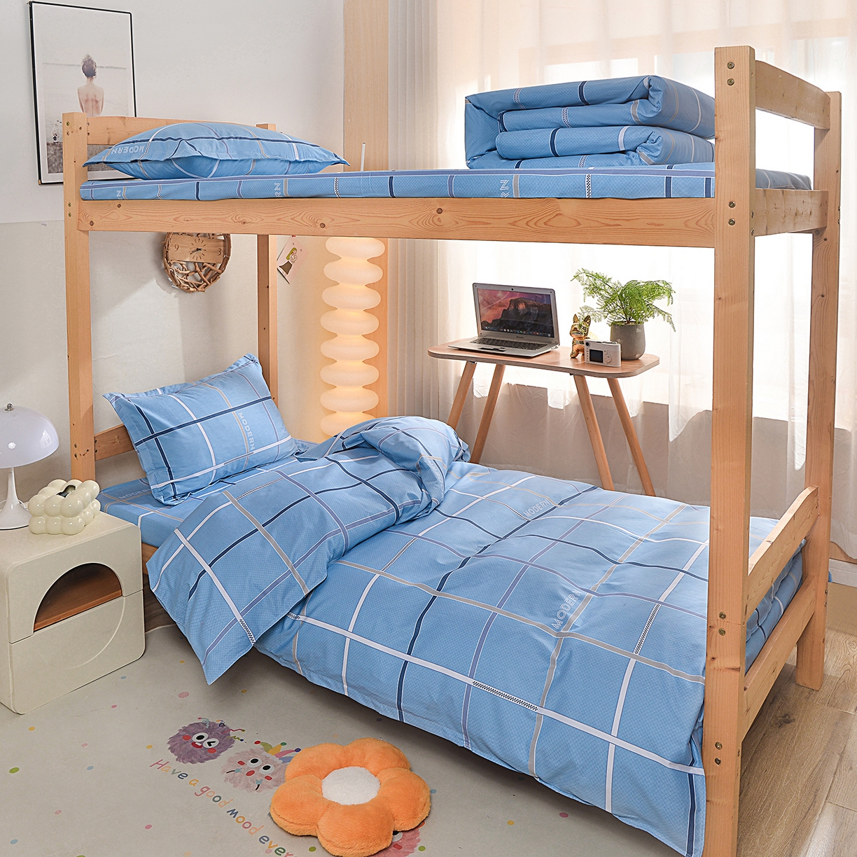 91家纺网 家纺一手货源 找家纺 （总）小雨家纺 2026新款13372宿舍纯棉40支印花三件套