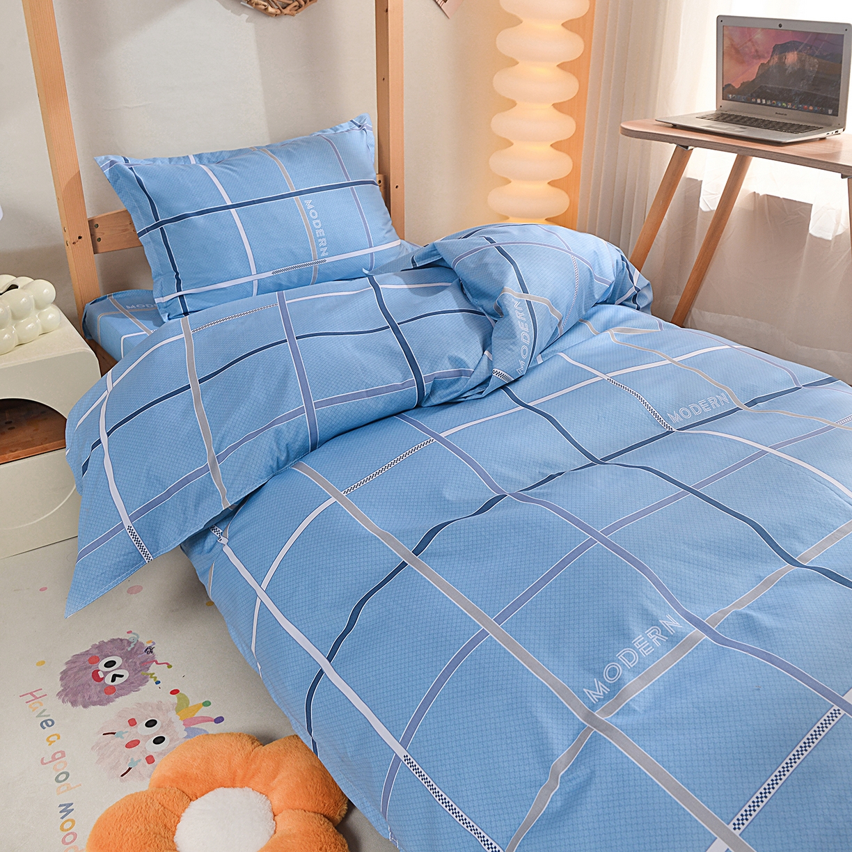 91家纺网 家纺一手货源 找家纺 （总）小雨家纺 2026新款13372宿舍纯棉40支印花三件套