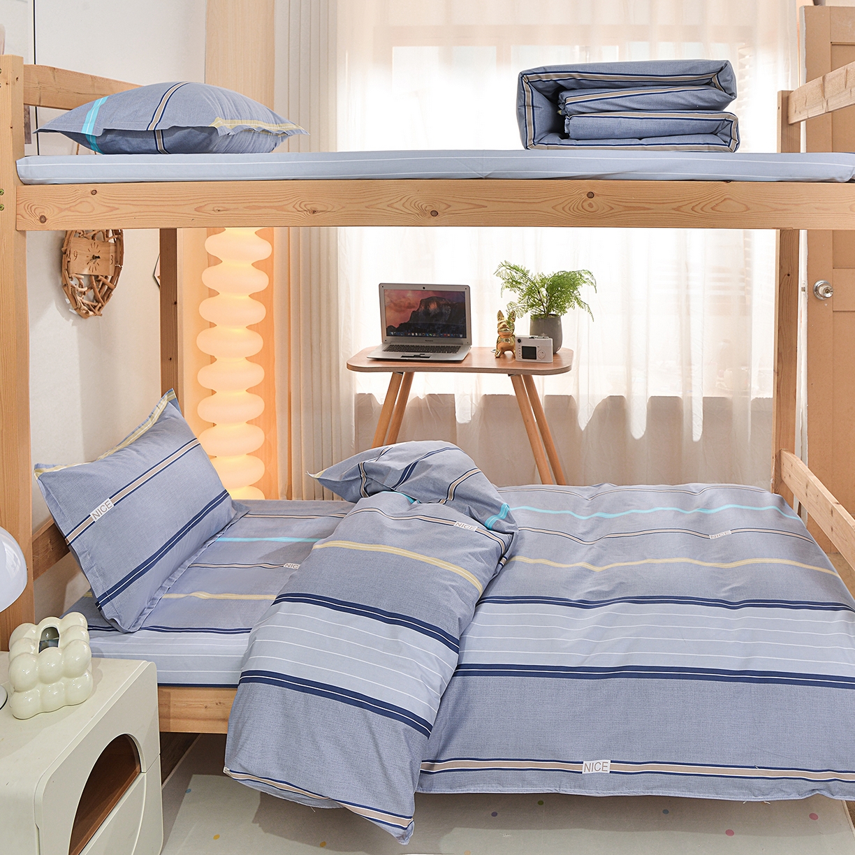 91家纺网 家纺一手货源 找家纺 （总）小雨家纺 2026新款13372宿舍纯棉40支印花三件套