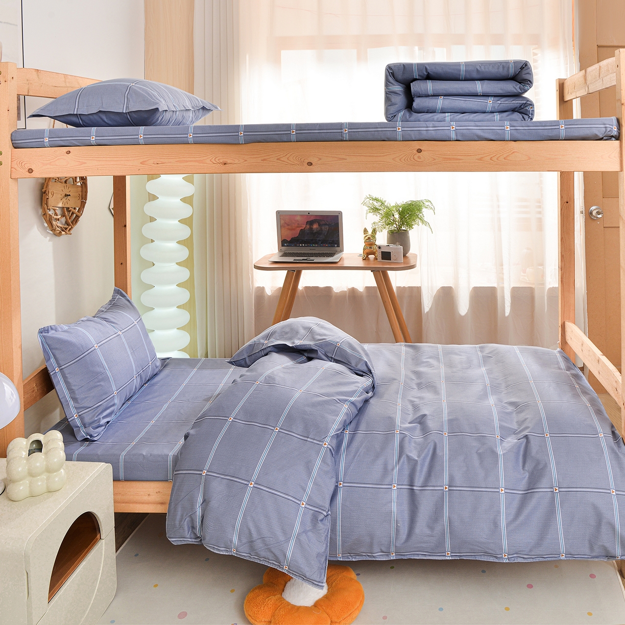 91家纺网 家纺一手货源 找家纺 （总）小雨家纺 2026新款13372宿舍纯棉40支印花三件套