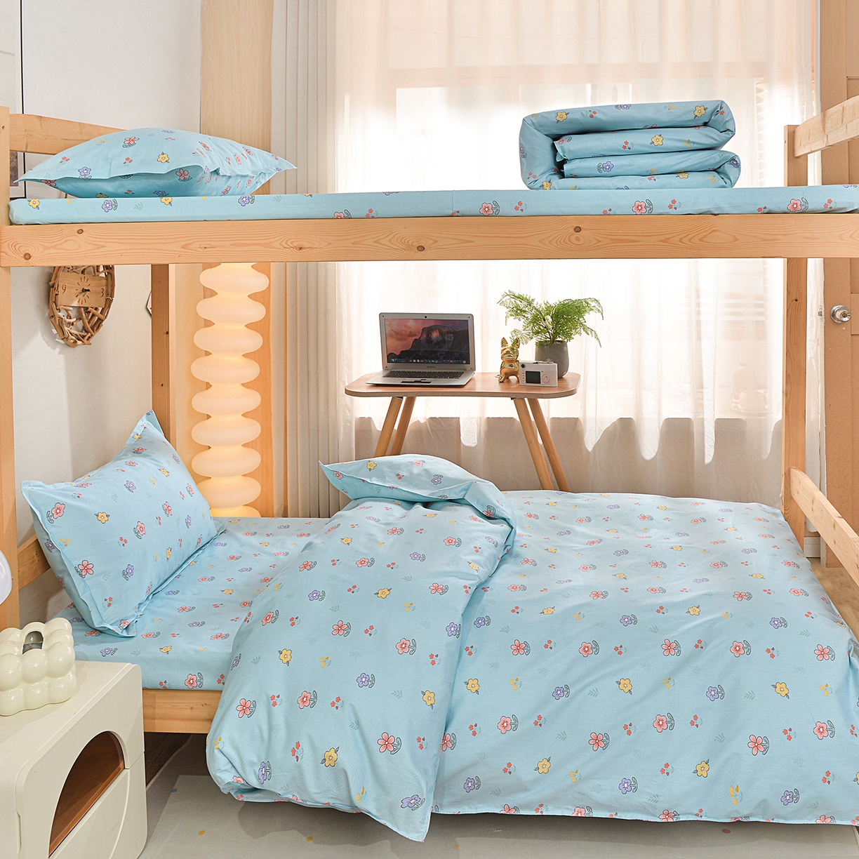 91家纺网 家纺一手货源 找家纺 （总）小雨家纺 2026新款13372宿舍纯棉40支印花三件套