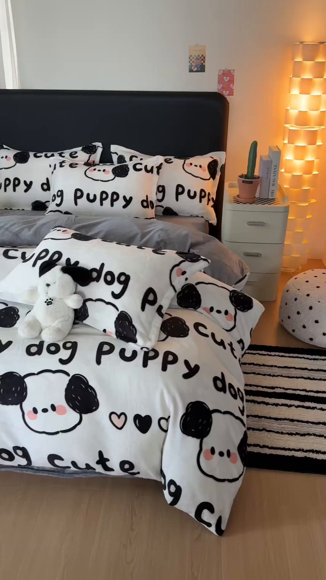 91家纺网 家纺一手货源 找家纺 温眠家纺 2025新款加厚牛奶绒四件套跑量款 线条狗