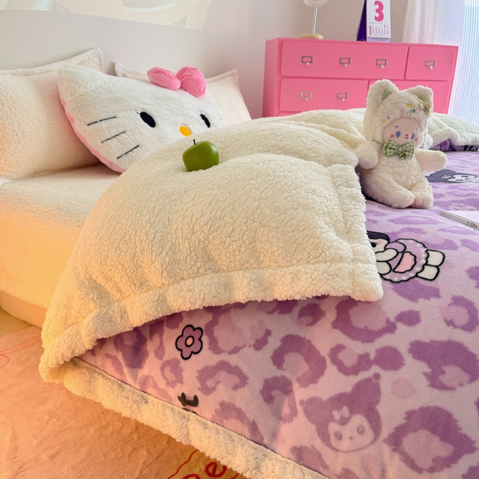 91家纺网 家纺一手货源 找家纺 温眠家纺 2025新款ins羊羔绒牛奶绒可被套休闲毯单被套-被套图 羊-淘气