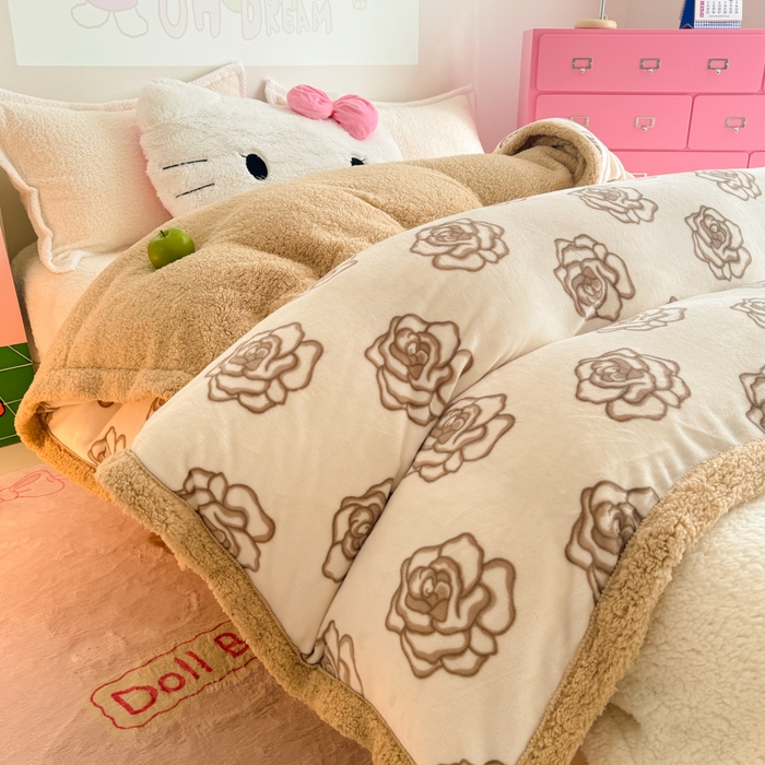 91家纺网 家纺一手货源 找家纺 温眠家纺 2025新款ins羊羔绒牛奶绒可被套休闲毯单被套-被套图 羊-苏颜