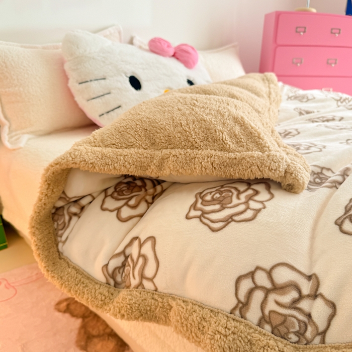 91家纺网 家纺一手货源 找家纺 温眠家纺 2025新款ins羊羔绒牛奶绒可被套休闲毯单被套-被套图 羊-苏颜