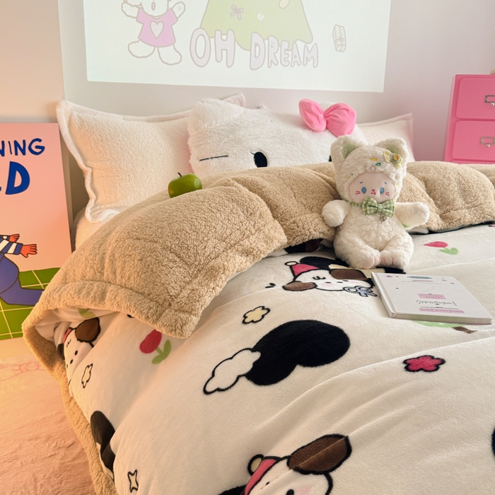 91家纺网 家纺一手货源 找家纺 （总）温眠家纺 2025新款ins羊羔绒牛奶绒可被套休闲毯单被套-被套图