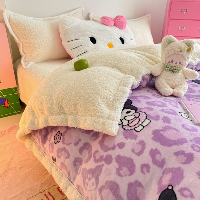 91家纺网 家纺一手货源 找家纺 温眠家纺 2025新款ins羊羔绒牛奶绒可被套休闲毯单被套-被套图 羊-淘气