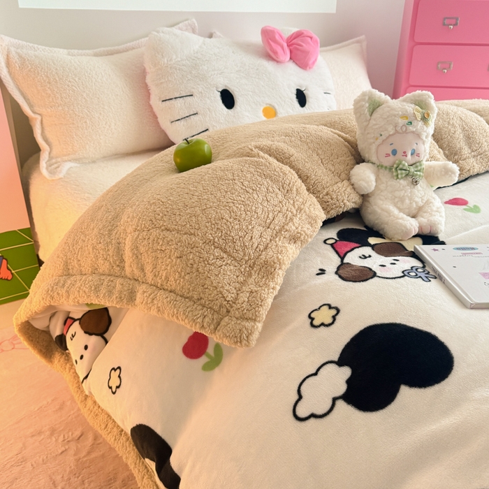 91家纺网 家纺一手货源 找家纺 （总）温眠家纺 2025新款ins羊羔绒牛奶绒可被套休闲毯单被套-被套图