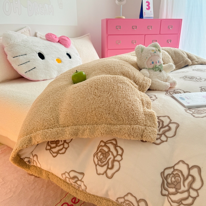 91家纺网 家纺一手货源 找家纺 温眠家纺 2025新款ins羊羔绒牛奶绒可被套休闲毯单被套-被套图 羊-苏颜