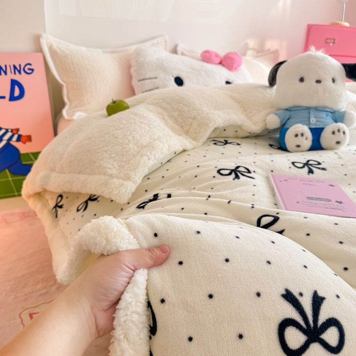 91家纺网 家纺一手货源 找家纺 温眠家纺 2025新款ins羊羔绒牛奶绒可被套休闲毯单被套-被套图 羊-慢时光