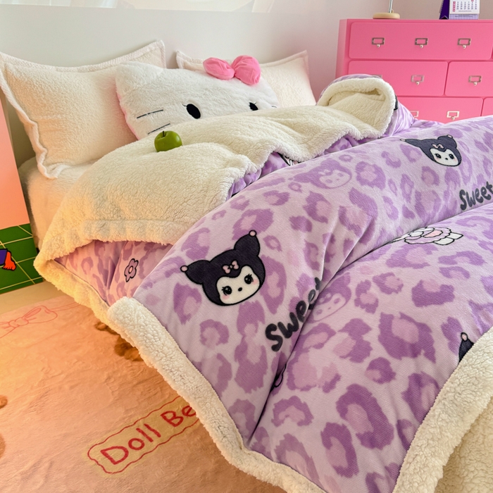 91家纺网 家纺一手货源 找家纺 温眠家纺 2025新款ins羊羔绒牛奶绒可被套休闲毯单被套-被套图 羊-淘气