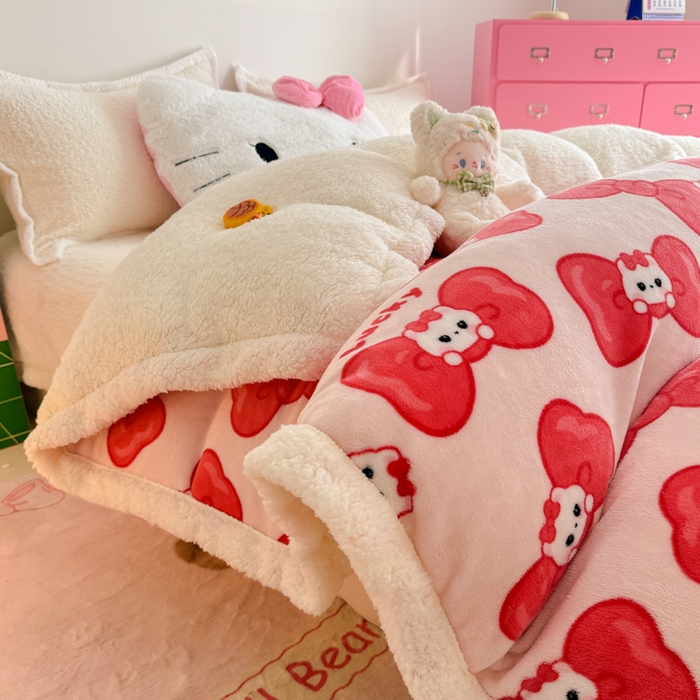 91家纺网 家纺一手货源 找家纺 温眠家纺 2025新款ins羊羔绒牛奶绒可被套休闲毯单被套-被套图 羊-多多猫咪