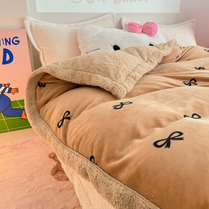 91家纺网 家纺一手货源 找家纺 温眠家纺 2025新款ins羊羔绒牛奶绒可被套休闲毯单被套-被套图 羊-卡布基诺