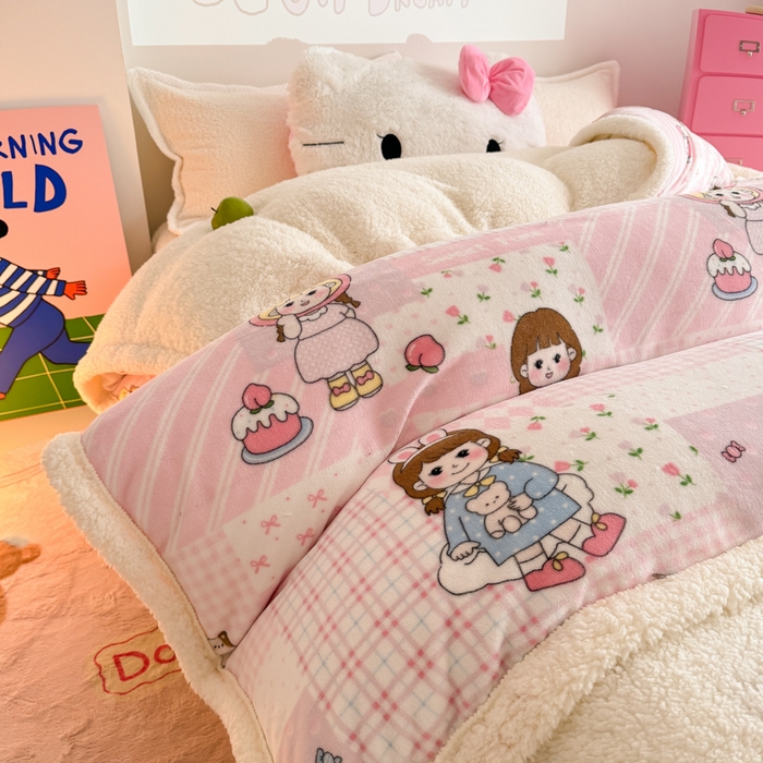 91家纺网 家纺一手货源 找家纺 温眠家纺 2025新款ins羊羔绒牛奶绒可被套休闲毯单被套-被套图 羊-米兜