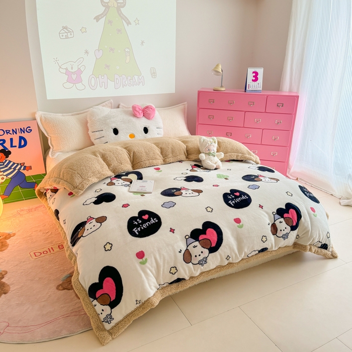 91家纺网 家纺一手货源 找家纺 温眠家纺 2025新款ins羊羔绒牛奶绒可被套休闲毯单被套-被套图 羊-爱丁屋