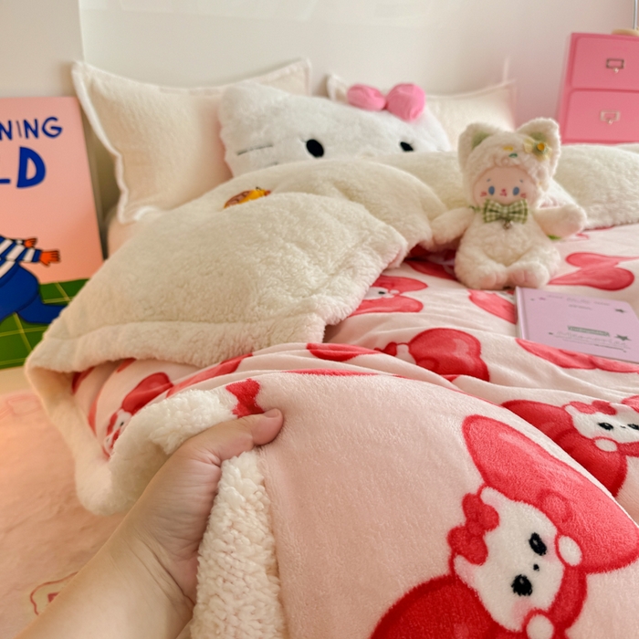 91家纺网 家纺一手货源 找家纺 温眠家纺 2025新款ins羊羔绒牛奶绒可被套休闲毯单被套-被套图 羊-多多猫咪