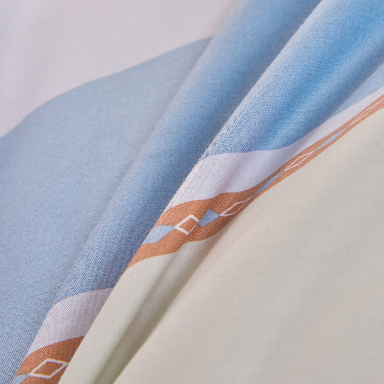 91家纺网 家纺一手货源 找家纺 小雨家纺 2026新款13372宿舍纯棉40支印花三件套 可可生活-蓝