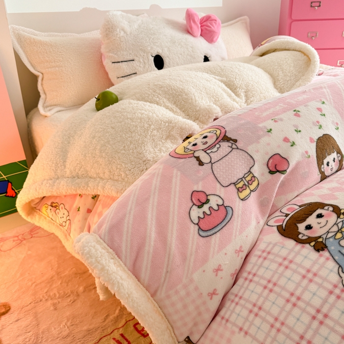 91家纺网 家纺一手货源 找家纺 温眠家纺 2025新款ins羊羔绒牛奶绒可被套休闲毯单被套-被套图 羊-米兜