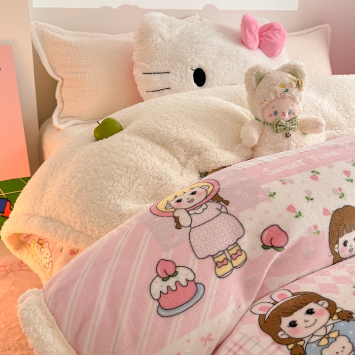 91家纺网 家纺一手货源 找家纺 温眠家纺 2025新款ins羊羔绒牛奶绒可被套休闲毯单被套-被套图 羊-米兜