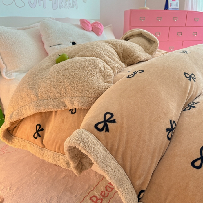 91家纺网 家纺一手货源 找家纺 温眠家纺 2025新款ins羊羔绒牛奶绒可被套休闲毯单被套-被套图 羊-卡布基诺