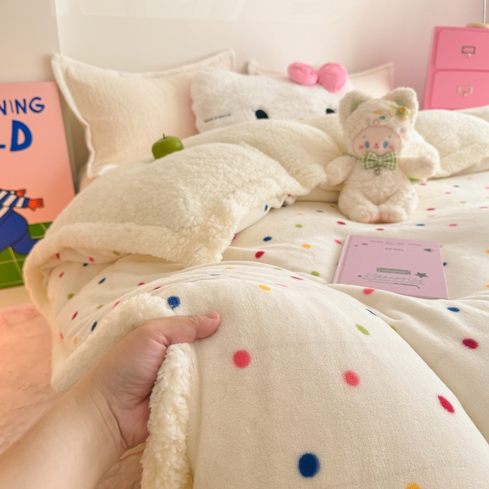 91家纺网 家纺一手货源 找家纺 温眠家纺 2025新款ins羊羔绒牛奶绒可被套休闲毯单被套-被套图 羊-多彩