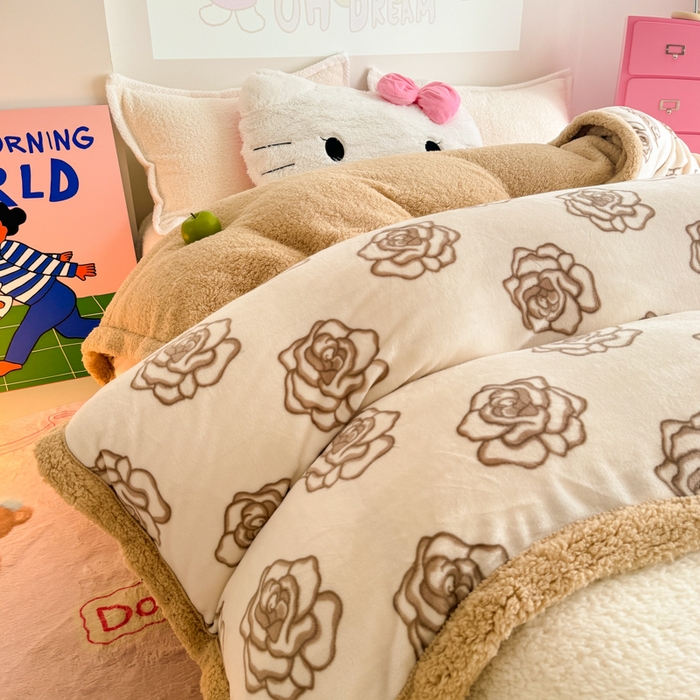 91家纺网 家纺一手货源 找家纺 温眠家纺 2025新款ins羊羔绒牛奶绒可被套休闲毯单被套-被套图 羊-苏颜