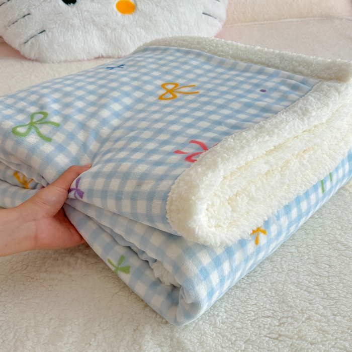 91家纺网 家纺一手货源 找家纺 温眠家纺 2025新款ins羊羔绒牛奶绒可被套休闲毯单被套-被套图 羊-彩色物语蓝