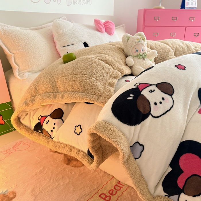 91家纺网 家纺一手货源 找家纺 温眠家纺 2025新款ins羊羔绒牛奶绒可被套休闲毯单被套-被套图 羊-爱丁屋