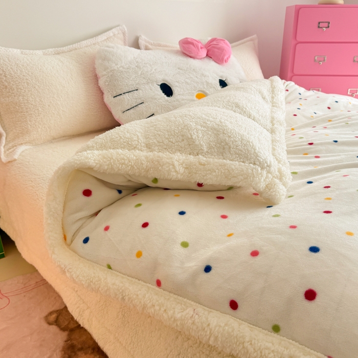 91家纺网 家纺一手货源 找家纺 温眠家纺 2025新款ins羊羔绒牛奶绒可被套休闲毯单被套-被套图 羊-多彩