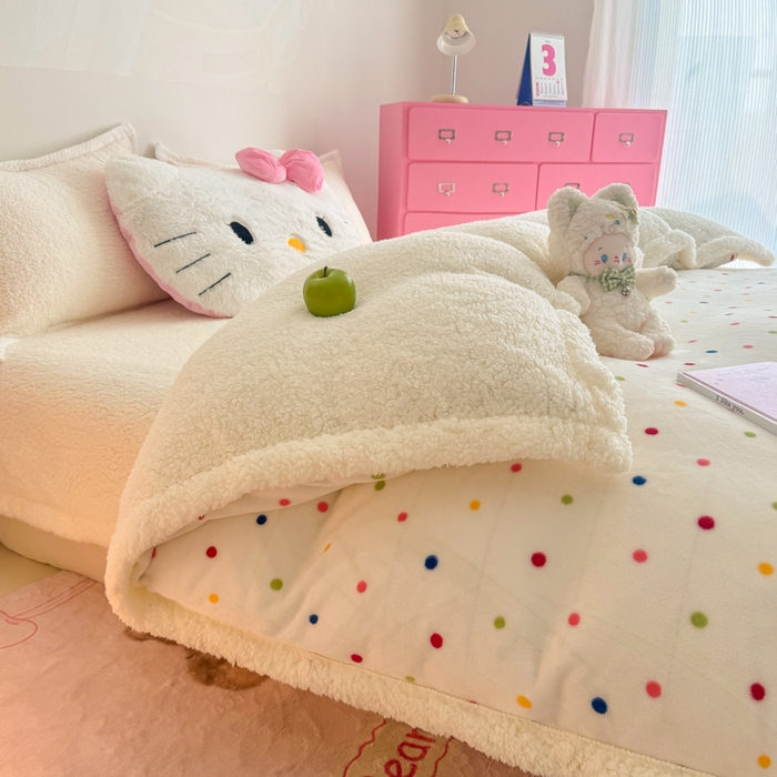 91家纺网 家纺一手货源 找家纺 温眠家纺 2025新款ins羊羔绒牛奶绒可被套休闲毯单被套-被套图 羊-多彩