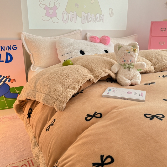 91家纺网 家纺一手货源 找家纺 温眠家纺 2025新款ins羊羔绒牛奶绒可被套休闲毯单被套-被套图 羊-卡布基诺