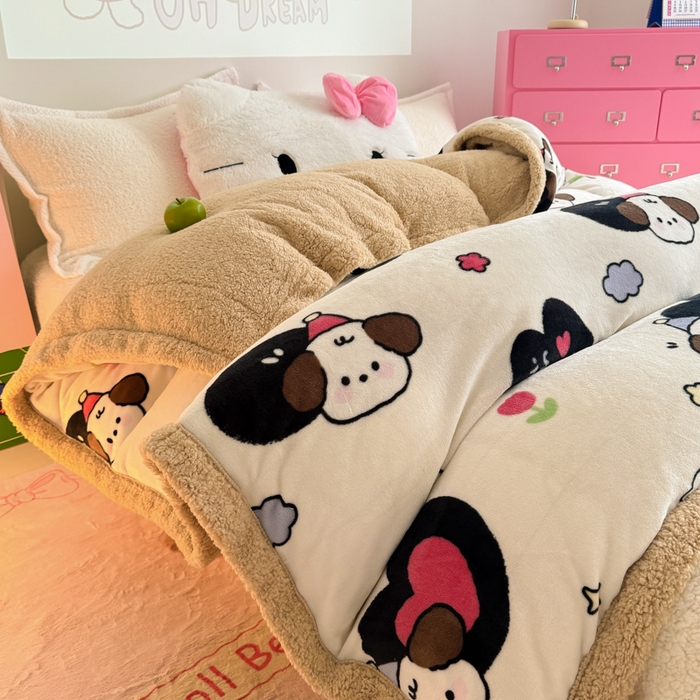 91家纺网 家纺一手货源 找家纺 温眠家纺 2025新款ins羊羔绒牛奶绒可被套休闲毯单被套-被套图 羊-爱丁屋