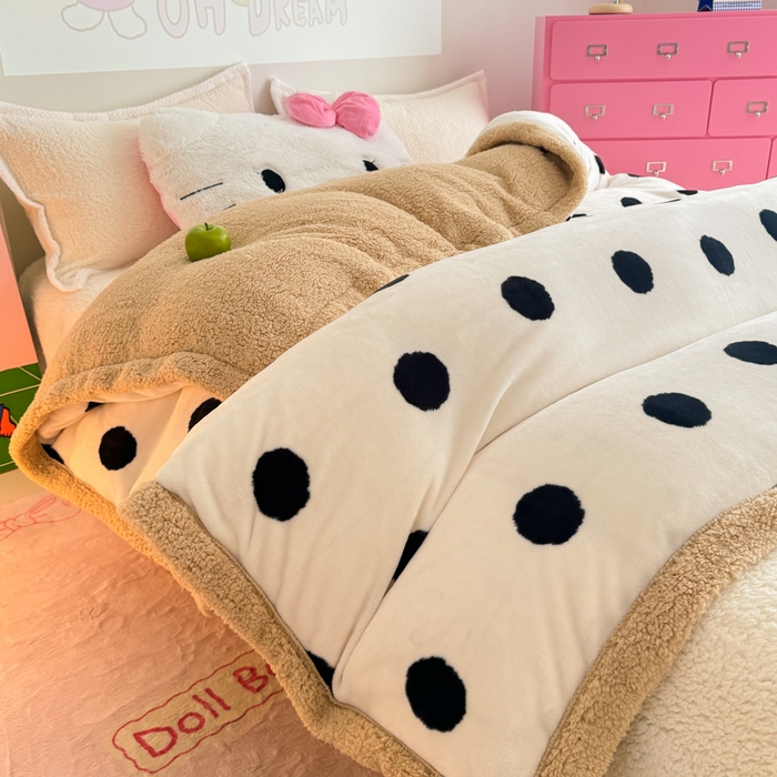 91家纺网 家纺一手货源 找家纺 温眠家纺 2025新款ins羊羔绒牛奶绒可被套休闲毯单被套-被套图 羊-初见