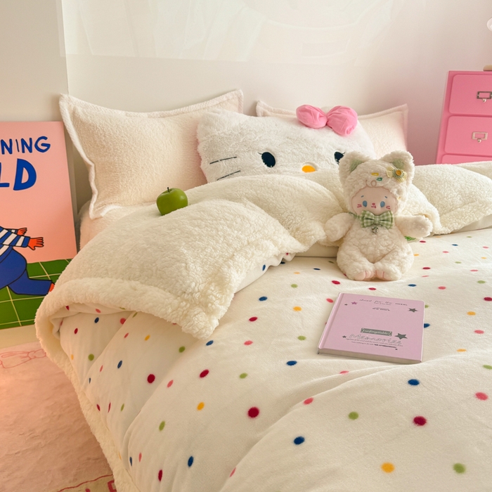 91家纺网 家纺一手货源 找家纺 温眠家纺 2025新款ins羊羔绒牛奶绒可被套休闲毯单被套-被套图 羊-多彩