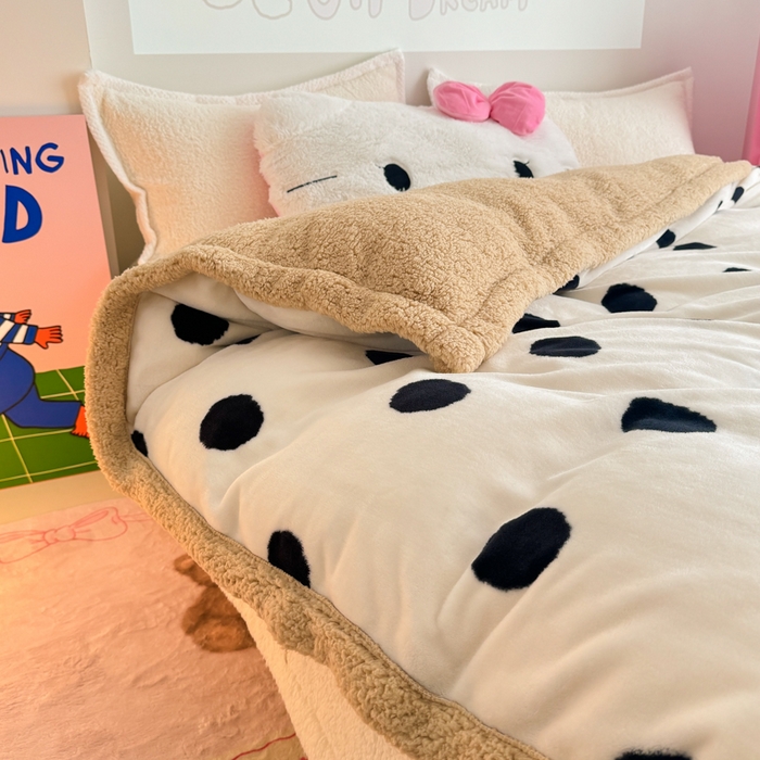 91家纺网 家纺一手货源 找家纺 温眠家纺 2025新款ins羊羔绒牛奶绒可被套休闲毯单被套-被套图 羊-初见