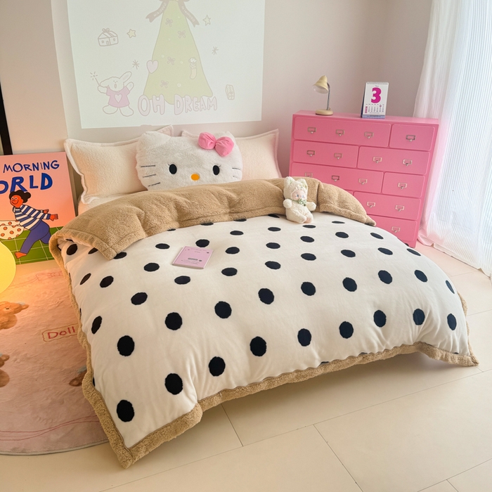 91家纺网 家纺一手货源 找家纺 温眠家纺 2025新款ins羊羔绒牛奶绒可被套休闲毯单被套-被套图 羊-初见