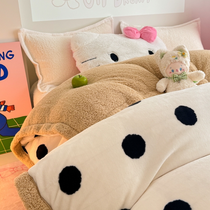 91家纺网 家纺一手货源 找家纺 温眠家纺 2025新款ins羊羔绒牛奶绒可被套休闲毯单被套-被套图 羊-初见