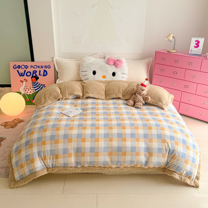 91家纺网 家纺一手货源 找家纺 温眠家纺 2025新款ins羊羔绒牛奶绒可被套休闲毯单被套-被套图 羊-墨尔本