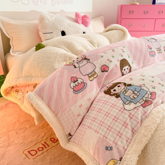 91家纺网 家纺一手货源 找家纺 温眠家纺 2025新款ins羊羔绒牛奶绒可被套休闲毯单被套-被套图 羊-米兜