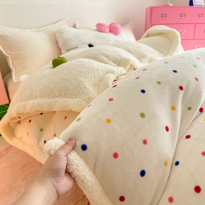 91家纺网 家纺一手货源 找家纺 温眠家纺 2025新款ins羊羔绒牛奶绒可被套休闲毯单被套-被套图 羊-多彩