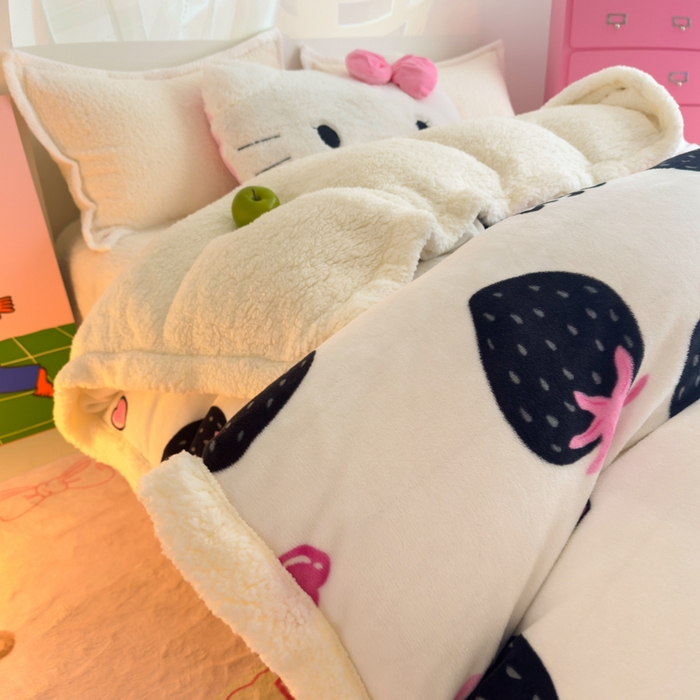 91家纺网 家纺一手货源 找家纺 温眠家纺 2025新款ins羊羔绒牛奶绒可被套休闲毯单被套-被套图 羊-山野莓莓