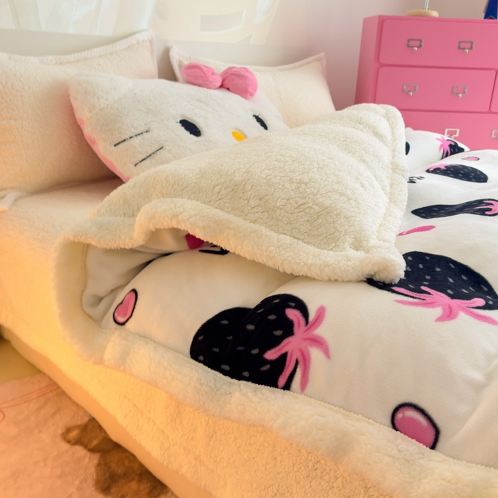 91家纺网 家纺一手货源 找家纺 温眠家纺 2025新款ins羊羔绒牛奶绒可被套休闲毯单被套-被套图 羊-山野莓莓