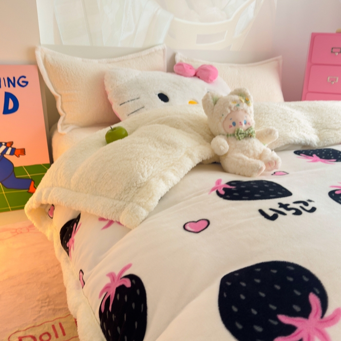 91家纺网 家纺一手货源 找家纺 温眠家纺 2025新款ins羊羔绒牛奶绒可被套休闲毯单被套-被套图 羊-山野莓莓