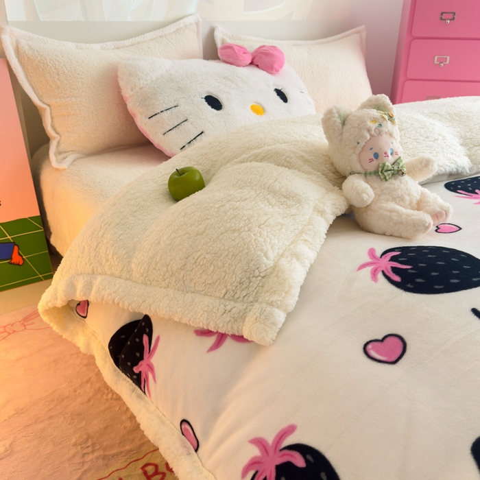 91家纺网 家纺一手货源 找家纺 温眠家纺 2025新款ins羊羔绒牛奶绒可被套休闲毯单被套-被套图 羊-山野莓莓