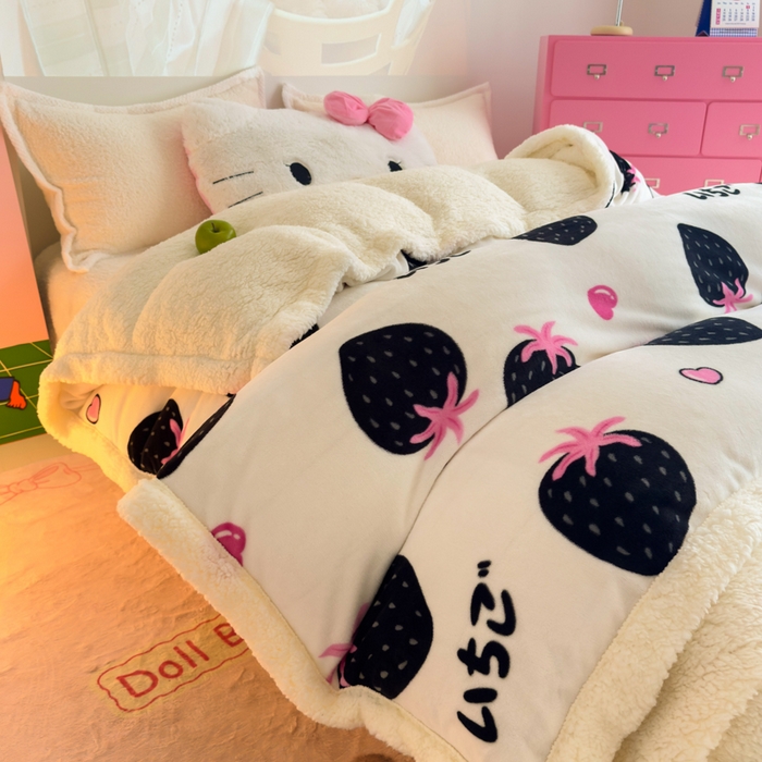 91家纺网 家纺一手货源 找家纺 温眠家纺 2025新款ins羊羔绒牛奶绒可被套休闲毯单被套-被套图 羊-山野莓莓