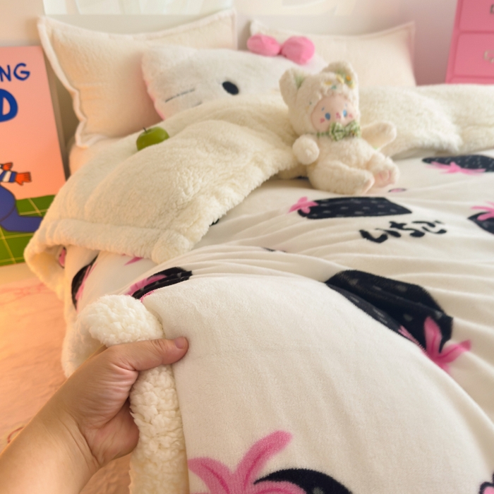 91家纺网 家纺一手货源 找家纺 温眠家纺 2025新款ins羊羔绒牛奶绒可被套休闲毯单被套-被套图 羊-山野莓莓