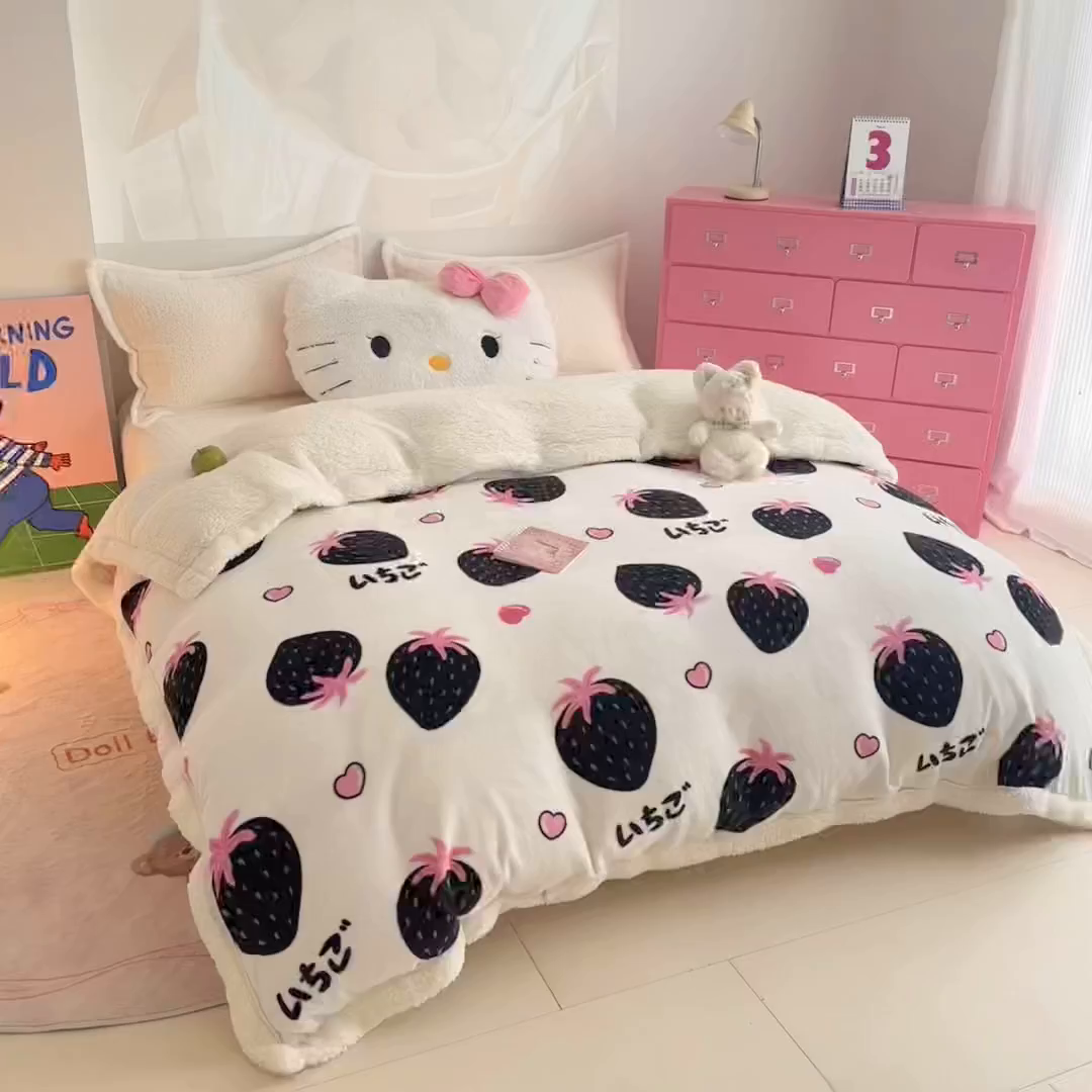 91家纺网 家纺一手货源 找家纺 温眠家纺 2025新款ins羊羔绒牛奶绒可被套休闲毯单被套-被套图 羊-山野莓莓