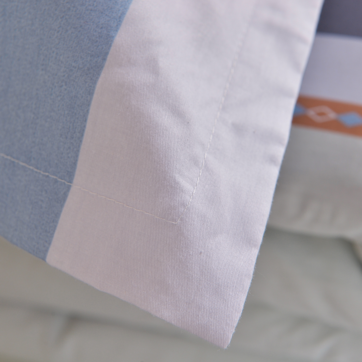 91家纺网 家纺一手货源 找家纺 小雨家纺 2026新款13372宿舍纯棉40支印花三件套 可可生活-蓝