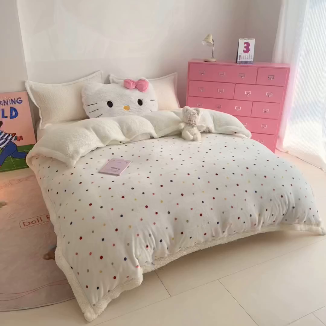 91家纺网 家纺一手货源 找家纺 温眠家纺 2025新款ins羊羔绒牛奶绒可被套休闲毯单被套-被套图 羊-多彩