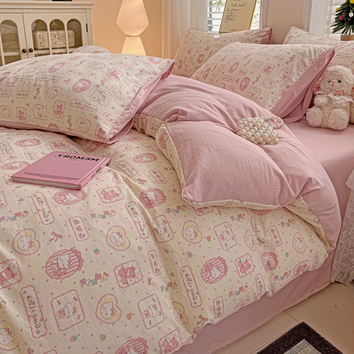 91家纺网 家纺一手货源 找家纺 （总）温眠家纺 2026新款A类古法水洗仿棉云感棉加厚四件套